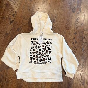 ZARA Girls Sequin Animal Print Beige hoodie Size XL/13-14 NWT 1588